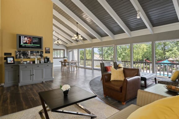 Clubhouse Lounge Overlooking The Pool & Sundeck