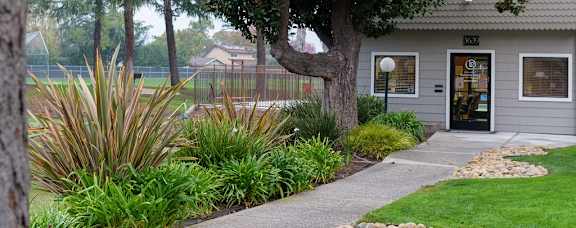 Walkway up to front leasing office