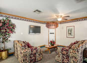 Thumbnail 16 of 22 - Resident Lounge With TV at Barcelona Apartments, Visalia, CA, 93277