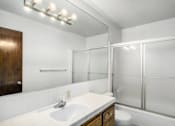 Thumbnail 8 of 22 - Bathroom With Vanity Lights at Barcelona Apartments, California