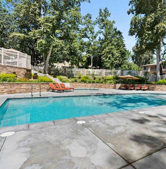 Pool sundeck at The Meadows at Westlake Village Apartments, CA, 91361