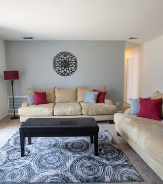 Modern Luxury Living Room at The Lodge Apartments, Indianapolis, Indiana