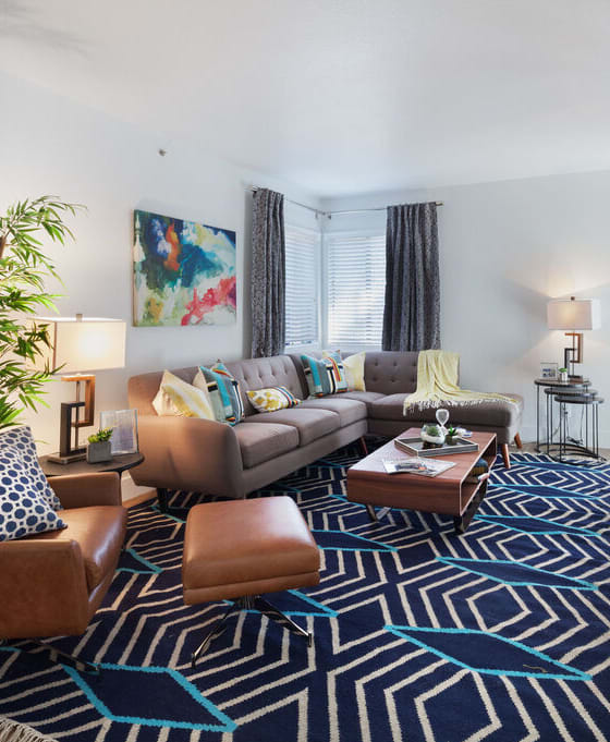 Living Room With Fireplace at The Bryant Apartments at Yorba Linda, Yorba Linda, 92887