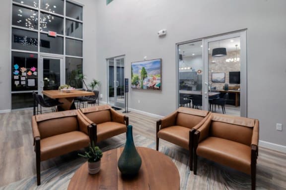 a living room with a couch and a table at Inspiration Apartments, Cottonwood, Arizona