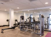 Thumbnail 6 of 8 - a gym with various machines and weights in a room