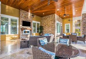 Fireplace Living Area at The Oasis at Brandon, Riverview, FL, 33578