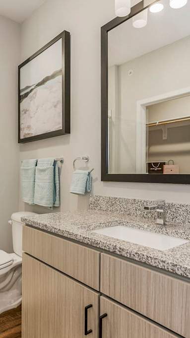 Bathroom With Granite Vanities