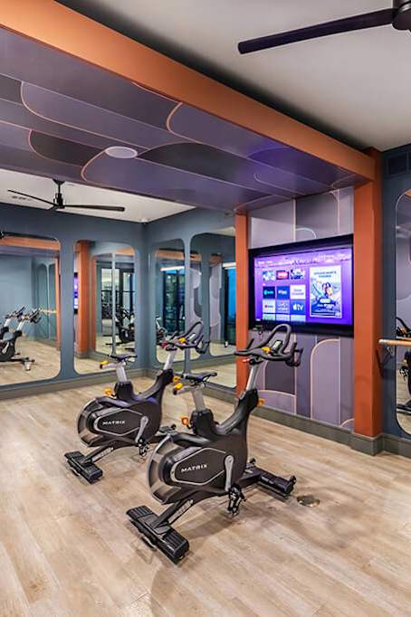 Fitness studio at Luca Apartments in Austin TX