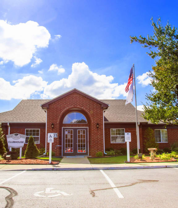Brick leasing center at Shady Oak Village - Senior Living Apartments, Terre Haute, IN