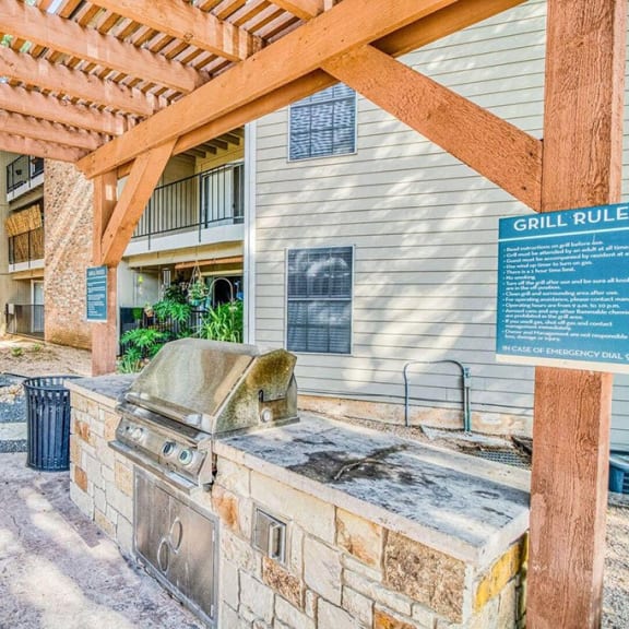 grill station at Hillside Creek in Austin, TX