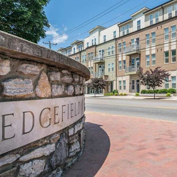 A stone wall with the word EDGEFIELD engraved on it.