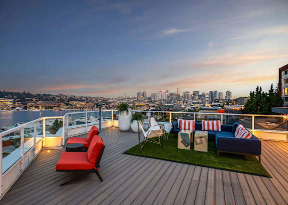 Rooftop Patio at The Summit at Lake Union, Seattle, 98109