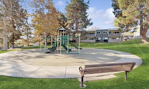 Exterior playground Fairfield Residential logo