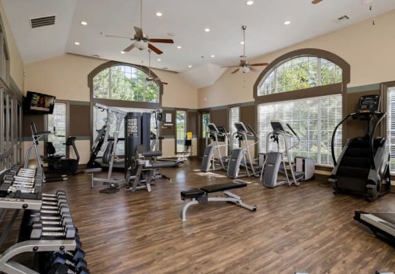 Fitness Center equipment  at Cambridge Square Apartments, Overland Park, KS 66211