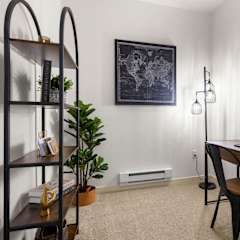 a home office with a desk and a computer