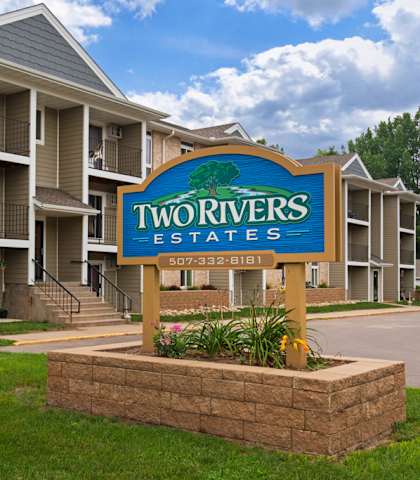 the residences at two rivers apartments entrance sign