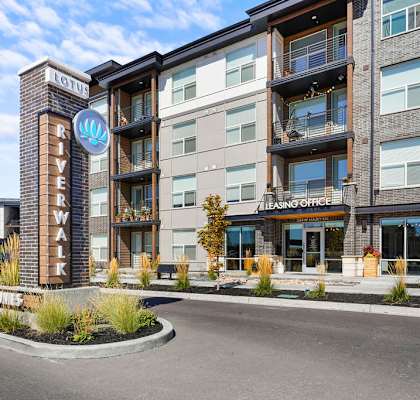 Building Front Exterior at Lotus Riverwalk Apartments, Utah
