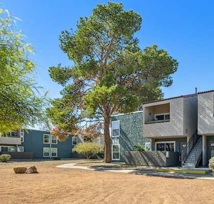 Exterior Building with Stairwell at Woodcreek Apartments in Las Vegas NV