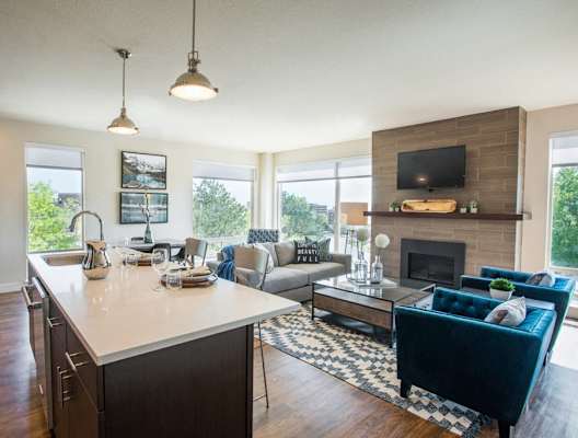 Living Room at Union West Apartments in Lakewood, CO