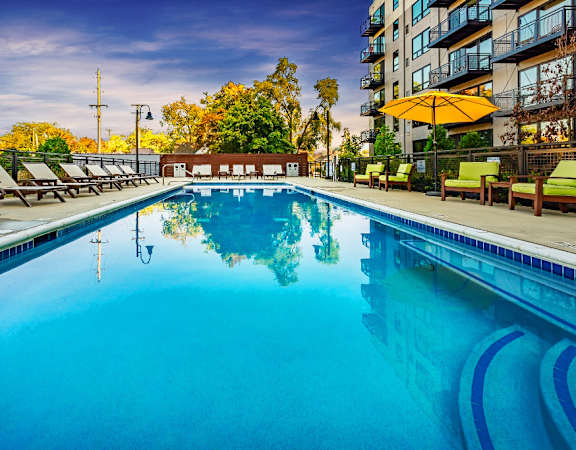 the swimming pool at our apartments
