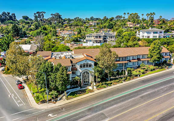 Street view of a residential area at Azure Point at Encinitas - 55+ Active Adult Apartments, California, 92024