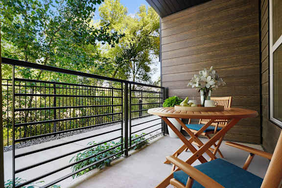 Patio at Lotus Riverwalk Apartments, Ogden, UT