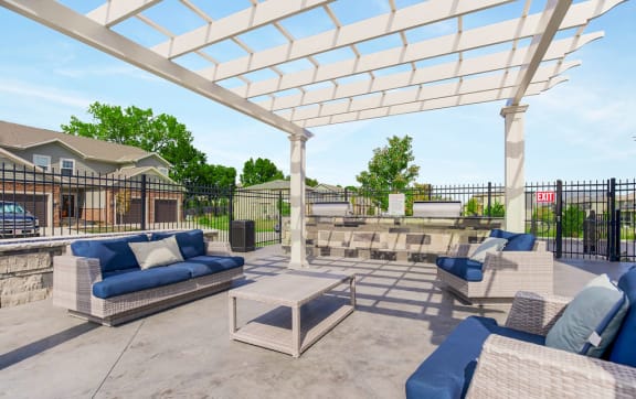 Outside lounge at Prairie Pines Townhomes, Kansas
