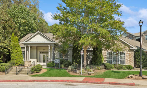 Exterior leasing center at Longwood Vista Apartment Homes in Atlanta GA