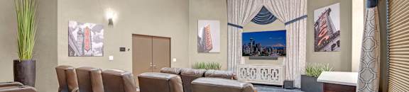 Media Room with Comfortable Lounge Chairs | Apartments For Rent In Scottsdale AZ | The Catherine Townhomes