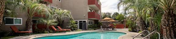 Beautiful Swimming Pool at Lombardi Apartments, Woodland Hills, CA, 91367
