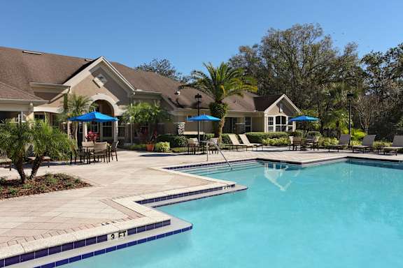 Outdoor saltwater pool with sundeck and grills