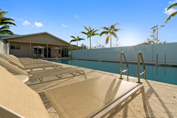 Apartment building with a blue and beige exterior.