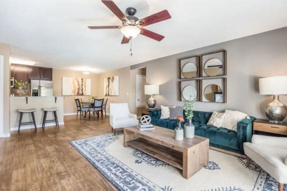 Open Kitchen and Living Room at Gulf Hills Apartment Homes, Ocean Springs, MS, 39564