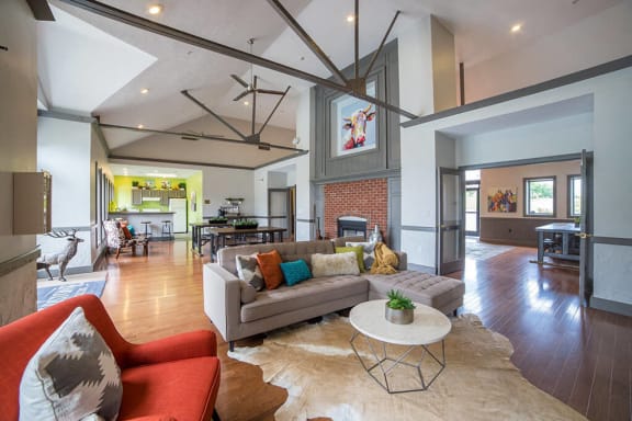 Clubhouse Living Room Area at Fieldstone at Glenwood Crossing, Cincinnati, Ohio