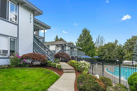 Lush Green Space at Capri Apartments, Mountlake Terrace