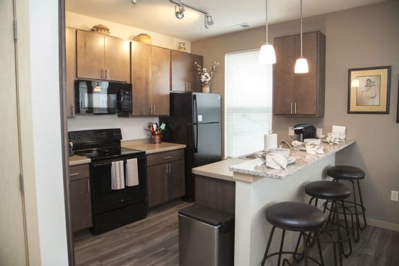 Hoff apartments kitchen in one bedroom apartment