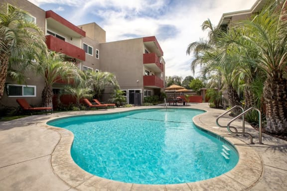 Beautiful Swimming Pool at Lombardi Apartments, Woodland Hills, CA, 91367