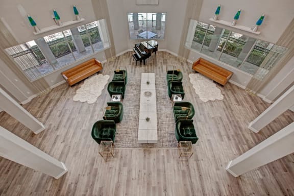 Overhead view in clubhouse