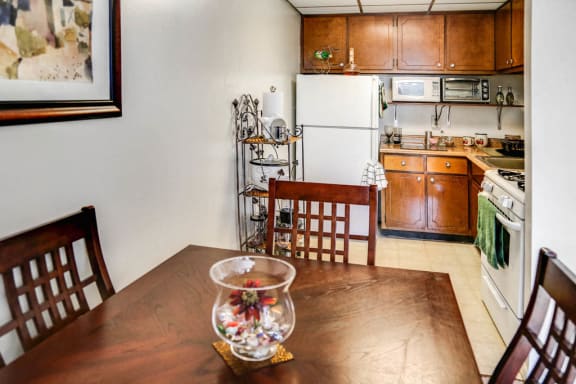 A separate dining area in each home offers a place for family meals or casual gatherings with friends.