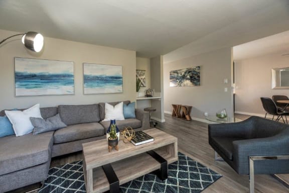 Parkside Apartments living room and couch view