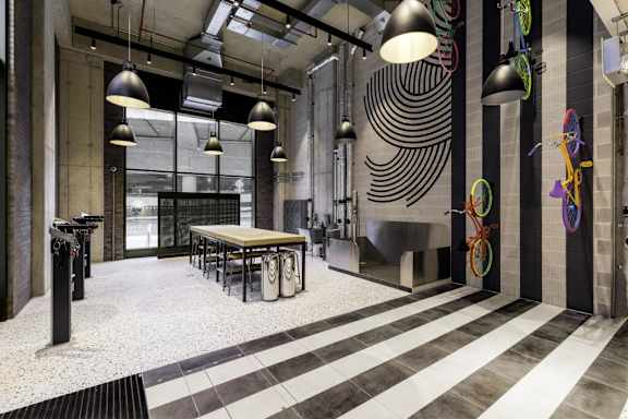 Eclectic conference room at Beton Apartments, Wembley, HA9 0SL