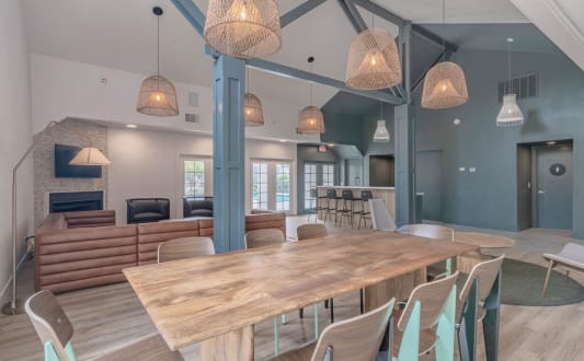 a dining room with a wooden table and chairs at Napa Green Apartments LLC, Napa, 94559