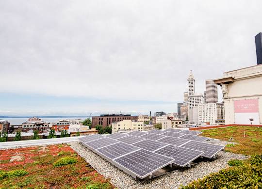 Seattle Apartments - Icon Apartments - Rooftop Solar Panels at Icon Apartments, Seattle, Washington