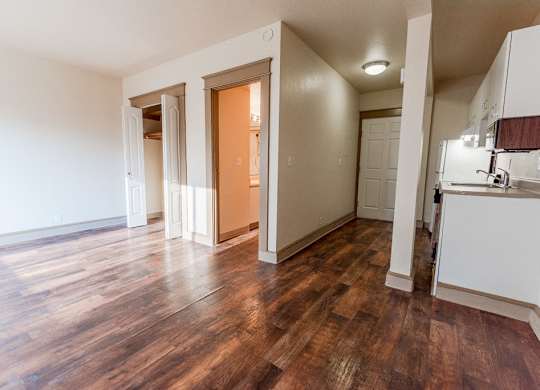 Studio, Closet, Bathroom, Entryway, and Kitchen at Zindorf, Seattle, Washington