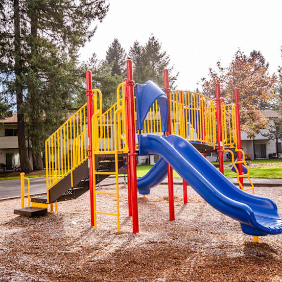 Playground with Blue Slide at Arbor Pointe, Washington, 98498
