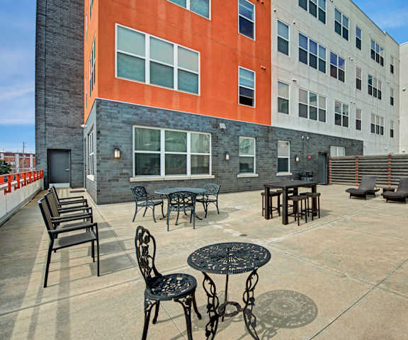 Latitude outdoor resident patio Apartments in Milwaukee, WI
