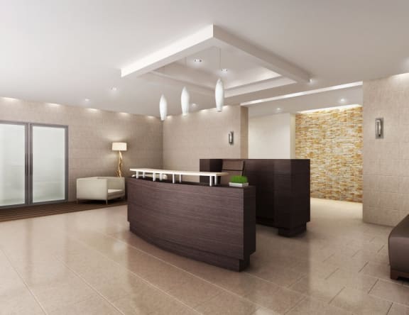 The main lobby at The Sheffield Englewood, Englewood, NJ