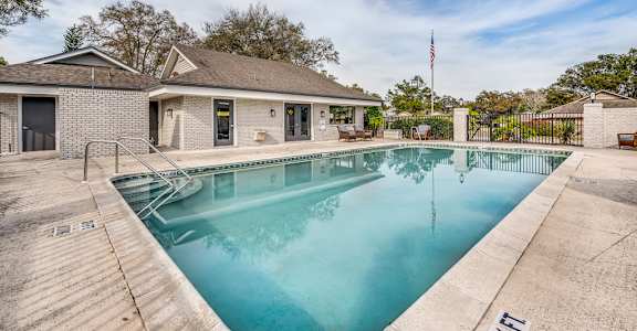 take a dip in the resort style pool