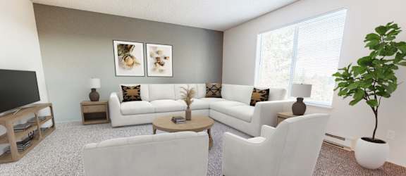 Beautiful Living Room at Arbor Pointe, Lakewood, Washington
