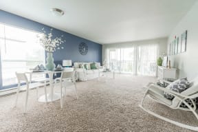 Renton Apartments - The Aviator Apartments - Living Room and Deck